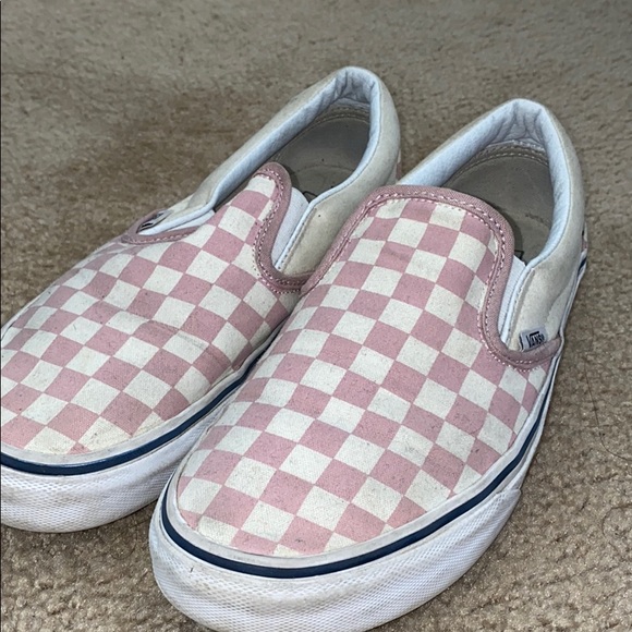 pink checkered vans shoes